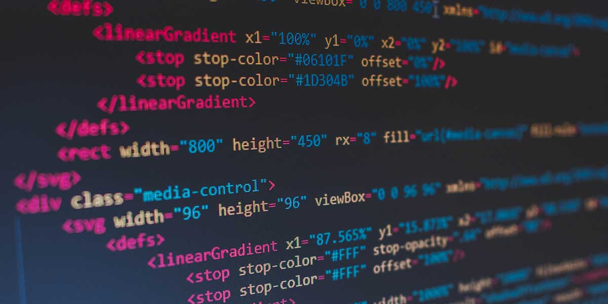 Photo of a screen displaying HTML source code